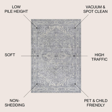 Jerica modern Persian Vintage Medallion Area Rug